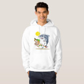 Haai achtervolgen een jongen Mannen hoodie (Voorkant volledig)