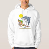 Haai achtervolgen een jongen Mannen hoodie (Voorkant)