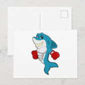 Haai als bokser met boks handschoenen briefkaart (Voorkant / Achterkant)