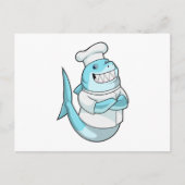 Haai als Chef met kookschort Briefkaart (Voorkant)