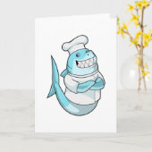 Haai als chef met kookschort kaart (Gele Bloem)