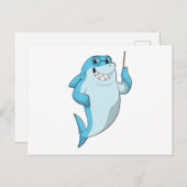 Haai als leraar met aanwijsstok briefkaart (Voorkant / Achterkant)
