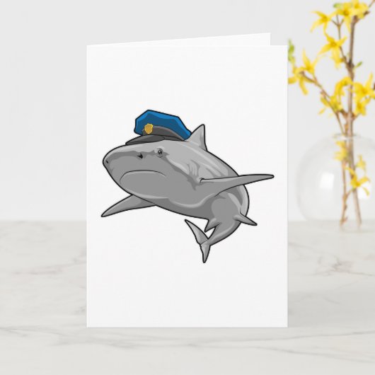 Haai als politieagent Politie Kaart (Gele Bloem)