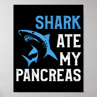Haai At Alvleesklier Grappig T1d Diabeet Type 1 Poster