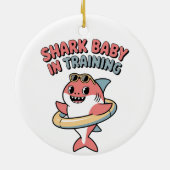 Haai Baby in Opleiding | Kinderen Keramisch Ornament (Achterkant)