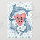 haai Baby shower tafel nummerbord Menu (Voorkant)