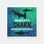 haai besmet elke leeftijd verjaardag partij servet (Voorkant)
