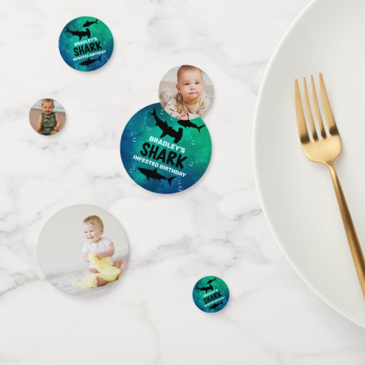 haai besmet elke leeftijd verjaardagsfeestfoto confetti (Groep)