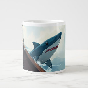 Haai bij boot grote koffiekop