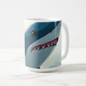 Haai bij boot koffiemok (Voorkant rechts)