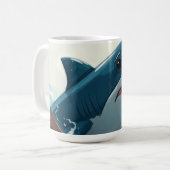 Haai bij boot koffiemok (Voorkant links)