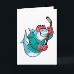 Haai bij IJshockey met IJshockeystick & Helm Kaart<br><div class="desc">Dit ontwerp is het perfecte cadeau voor een verjaardag,  Kerstmis en andere vieringen. Het is geschikt voor vrouwen,  mannen en kinderen.</div>