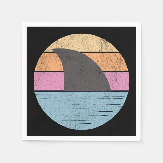 Haai bij zonsondergang servet (Voorkant)