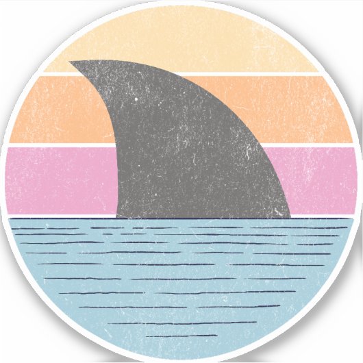 Haai bij zonsondergang sticker (Voorkant)