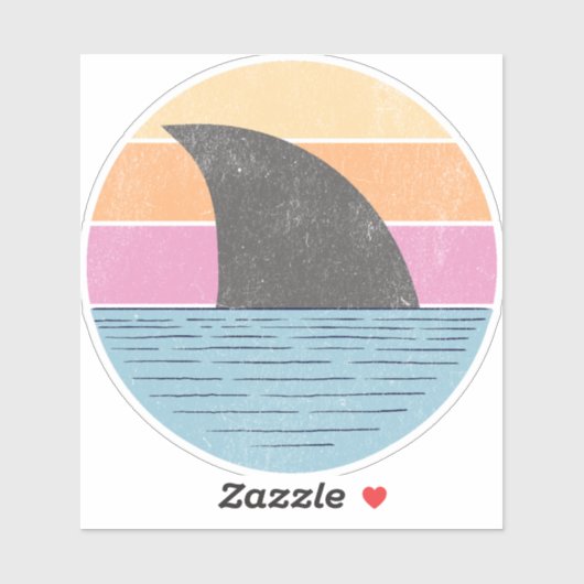Haai bij zonsondergang sticker (Vel)