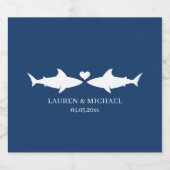 haai bruiloft met namen bier etiket (Enkel label)