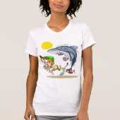 Haai Chasing A Boy Vrouwen T-shirt (Voorkant)