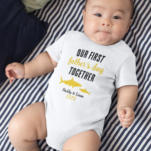 Haai Custom Matching Eerste Vaderdag Schattig Romper