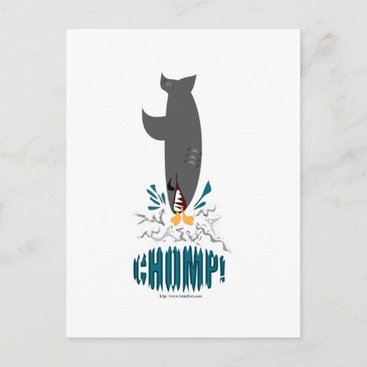 Haai die een eend eet briefkaart (Voorkant)