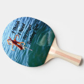 haai die een octopus wil eten, tafeltennisbatje (Zijkant)