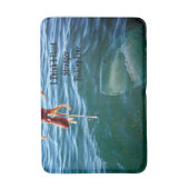 Haai die octopus wil eten, memory foam badmat (Voorkant Verticaal)