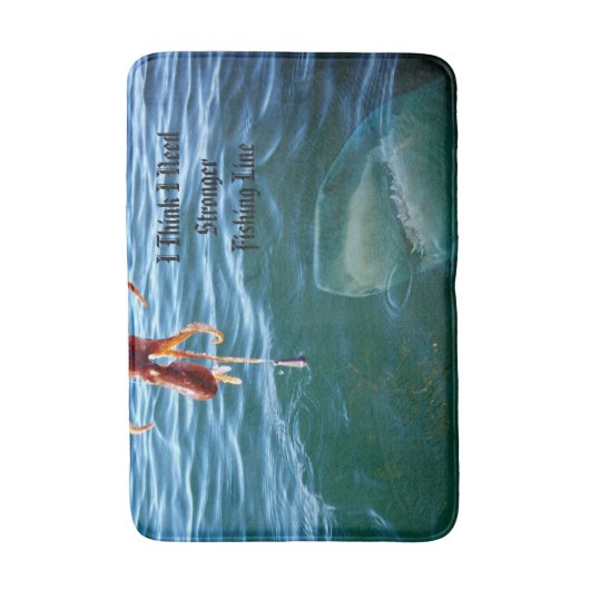 Haai die octopus wil eten, memory foam badmat (Voorkant Verticaal)