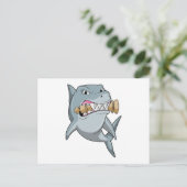 Haai die Schaat met Schaakstuk Koning Briefkaart (Staand voorkant)