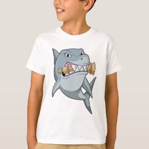 Haai die Schaat met Schaakstuk Koning T-shirt