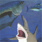 haai die tonijn aanvalt, sticker (Voorkant)