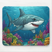 Haai die zwemt in de diepten van de oceaan