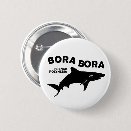 Haai duiken in Bora Bora Ronde Button 5,7 Cm (Voorkant /achterkant)