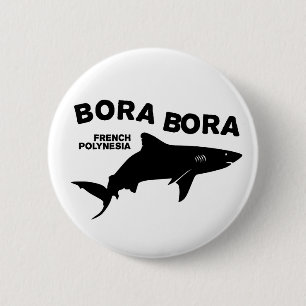 Haai duiken in Bora Bora Ronde Button 5,7 Cm