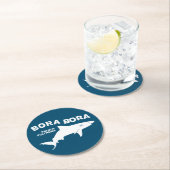 Haai duiken in Bora Bora Ronde Kartonnen Onderzetter (Insitu)