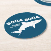 Haai duiken in Bora Bora Ronde Kartonnen Onderzetter (Gebogen)