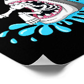 Haai Eats Skeleton Fun Halloween Jongens Meisjes K Poster (Hoek)