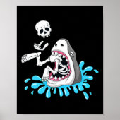 Haai Eats Skeleton Fun Halloween Jongens Meisjes K Poster (Voorkant)