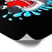 haai eet sinterklaas kerst jongens meisjes Kinder Poster (Hoek)