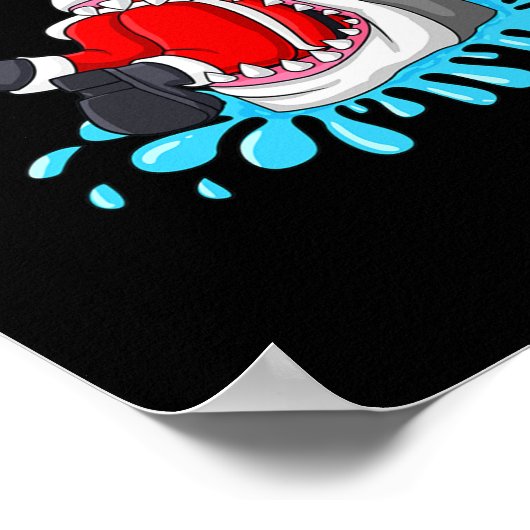 haai eet sinterklaas kerst jongens meisjes Kinder  Poster (Hoek)