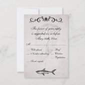 haai en kwal bruiloft RSVP Kaarten (Achterkant)