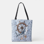 Haai en stuurwiel van het schip tote bag (Achterkant)