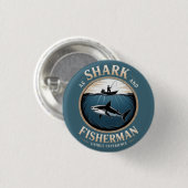 Haai en Visser Ronde Button 3,2 Cm (Voorkant /achterkant)