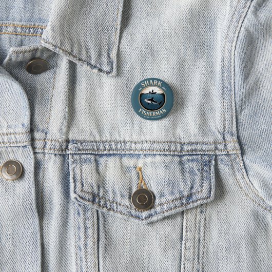 Haai en Visser Ronde Button 3,2 Cm (In situ)