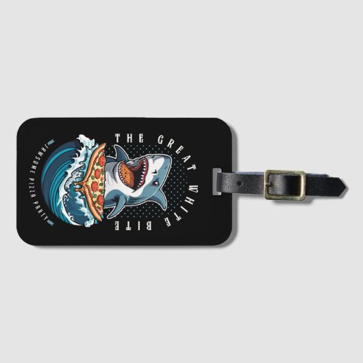 haai eten pizza | De grote witte beet Jawsome Bagagelabel (Voorkant (horizontaal))