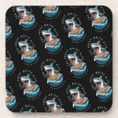 haai eten pizza | De grote witte beet Jawsome Bier Onderzetter (Voorkant)