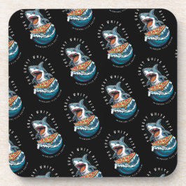 haai eten pizza | De grote witte beet Jawsome Bier Onderzetter