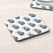 haai eten pizza | De grote witte beet Jawsome Bier Onderzetter (Linkerzijde)