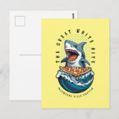 haai eten pizza | De grote witte beet Jawsome Briefkaart (Voorkant / Achterkant)