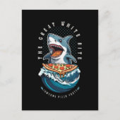 haai eten pizza | De grote witte beet Jawsome Briefkaart (Voorkant)