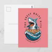 haai eten pizza | De grote witte beet Jawsome Briefkaart (Voorkant / Achterkant)