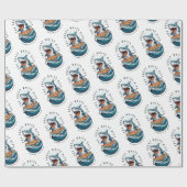 haai eten pizza | De grote witte beet Jawsome Cadeaupapier (Vlak)